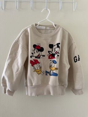 GAP x Disney Kids Crewneck with Mickey, Minnie, Daisy, And Donald